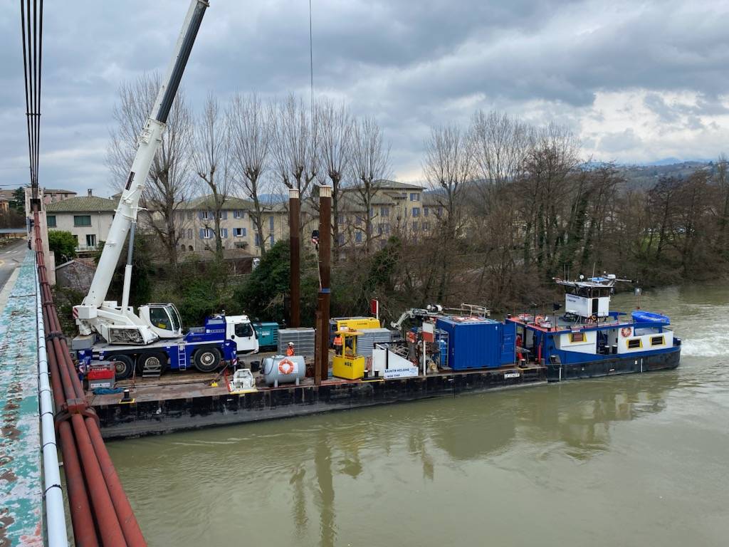 Mise en sécurité du pont suspendu de Condrieu